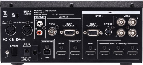 Roland HDMIに対応した4チャンネル10入力／3出力のコンパクト･ビデオ･ミキサー V-4EX発売！